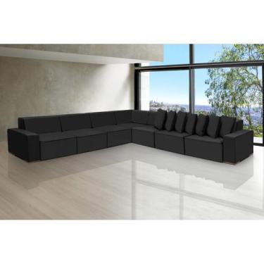 Imagem de Sofá Dubai 3.97x3.97m de Canto Retrátil - Sofisticato, preto