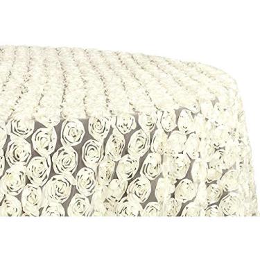 Imagem de Toalha de mesa de malha redonda - 304,8 cm | Mini roseta marfim | 1 peça