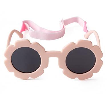 Imagem de JUDOO Óculos de sol infantis com alça polarizada flexível para bebês meninos meninas de 0 a 24 meses, Bege/cinza