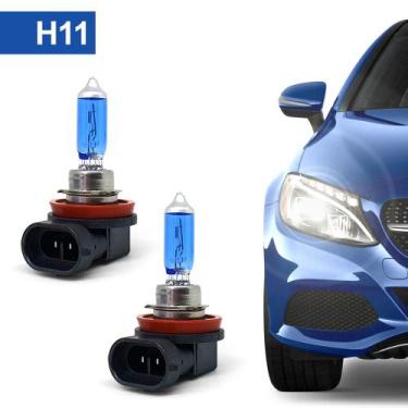 Imagem de Par Lâmpadas H11 Farol Milha Honda Civic Super Branca Halogena Barato 