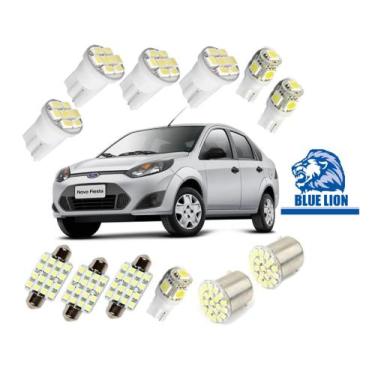 Imagem de Kit Lampada Led Ford Fiesta E Sedan Luz Pingo Teto Placa Ré - Blue lio