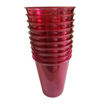 Imagem de Kit 50 Copos Acrílico 200ml Vermelho Elite