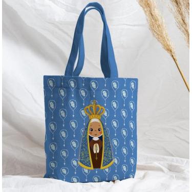 Imagem de Bolsa Sacola Artesanal de Tecido Nossa Senhora Aparecida - CoreDecore