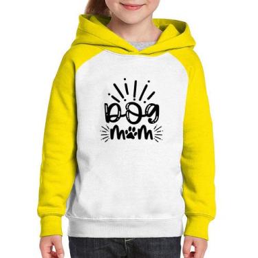 Imagem de Moletom Infantil Dog Mom - Foca na Moda, Branco, Amarelo, 10