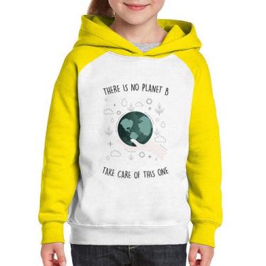 Imagem de Moletom Infantil There is no planet B - Foca na Moda, Branco, Amarelo,