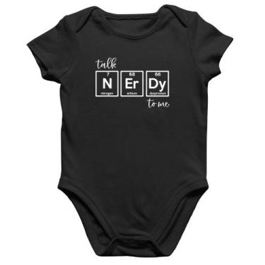 Imagem de Body Bebê Algodão Talk Nerdy To Me - Foca na Moda, Preto, M