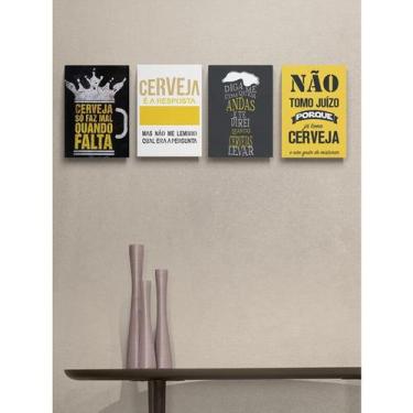 Imagem de Quadro Decorativo Espaço Gourmet Cerveja Kit 4 Quadros - NACIONAL