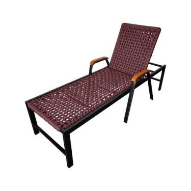 Imagem de Espreguiçadeira Luxo Liz em Corda Naútica Bordo e Alumínio - ATHENAS