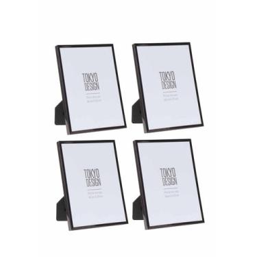 Imagem de Kit 4 Porta Retrato em Metal e Vidro 15x20 Lisa Preto Brilho - Tokyo D