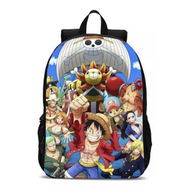 Imagem de Mochila Meninos Bolsa Luffy e Seus Amigos  Modelo Anime Escolar Novida