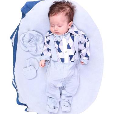 Imagem de Saída de Maternidade Menino Estiloso Suspensório e Gravatinha Cinza 04