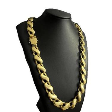 Imagem de Cordão friso s 16mm fecho18k - banhado a ouro 18k - ToJoia18k, 70cm