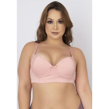Imagem de Sutiã Reforçado Plus Size Lingerie Bojo Drapeado Renda - Bella Fiore M