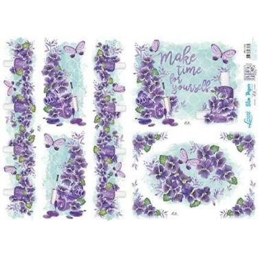 Imagem de Slim Paper Decoupage SPL1-008 Violeta Lili Negrão 47,3x33,8cm - Litoar
