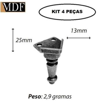 Imagem de Kit 4 Pezinho Romeu 1,30 X 2,50cm Caixa e Bandeja Artesanato - ATACADÃ