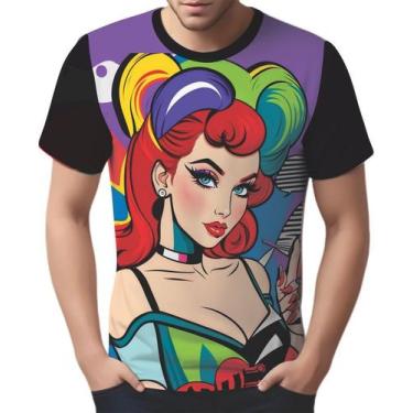 Imagem de Camisa Camiseta Tshirt Estampa Mu.lher Ruiva Pop Art Moda 1 - Enjoy Sh