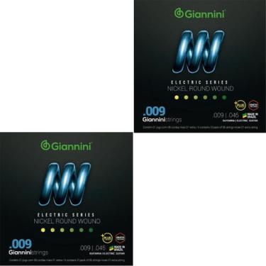Imagem de Kit 2 Encordoamento Guitarra Giannini Electric GEEGSTP09 Nickel Plus .