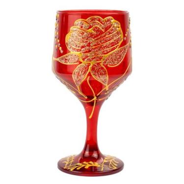 Imagem de Taça Pomba Gira Vermelha Rosa Buffet Cristal 300Ml - Meta Atacado