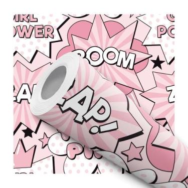 Imagem de Papel de Parede Adesivo Quadrinhos Comic HQ Rosa Menina Teen Juvenil M