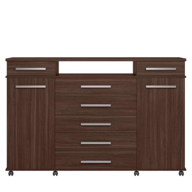 Imagem de Cômoda Sapateira 2 Portas 7 Gavetas com Rodízios River