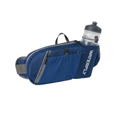 Imagem de WATERFLY Pochete de Cintura com Suporte para Garrafa de Água, Vários Bolsos, Ideal para Caminhada, Corrida, Ciclismo e Viagem, Azul