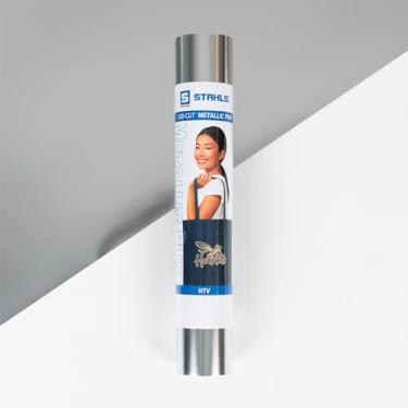 Imagem de Stahls' Metallic Puff Htv, Vinil de Transferência de Calor Cad-Cut Metallic Puff, 12”x3 Pés, Testado Em Laboratório com Mais de 50 Lavagens, Certificado para Vestuário Infantil, FuRolo De 3 Pés,Prata