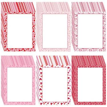 Imagem de Fullhawl 60 folhas de papel de papelaria de dia dos namorados, corações dos namorados, papelaria, papel timbrado, para escrever cartas, scrapbook, cartões de felicitações de casamento