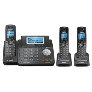 Imagem de VTech DS6151-11 DECT 6.0 2-Line Expandable Cordless Phone + (2) DS6101-11 Accessory Handset, Black