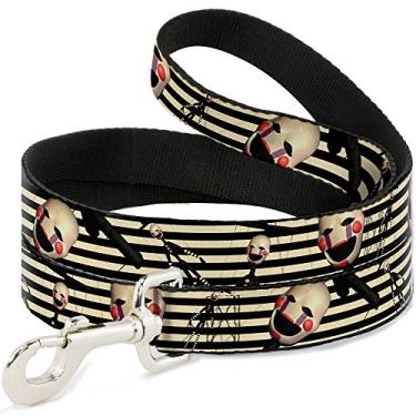 Imagem de Buckle-Down "The Puppet Poses/Face Close-Up Stripe Cream/White Pet Leash, 1,8 m - 1,2 m