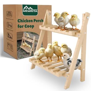 Imagem de Memrita Poleiro de frango, barras de galinha fortes para galinheiros e chocadeiras, ginásio dobrável para pintinhos, poleiro de galinha para galinheiro, poleiro de treinamento para pintinho, pássaro