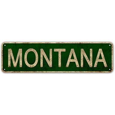 Imagem de YOYUJU Placa de Lata de Metal Vintage com Nome Do Estado Da América, Placa de Montana Da Linstore, Decoração de Parede para Escritório/Casa/Sala de Aula- Melhores Ideias de Present (, Montana)