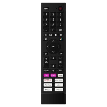Imagem de Controle remoto de voz substituído ERF3X80H adequado para Hisense 4K Ultra HD HDR Vidaa LED Smart Android TV H77G Series 43A53FUV(0009) 65A6GV 55H77G 50A6GV 55A6GV 43A6GV 65H77G 50H77G 43H77G 77G, 65