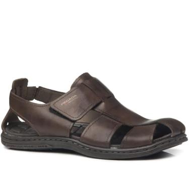 Imagem de Pegada, Sandália Masc Pegada Couro Anilina Marrom Cravo 131287-02 Tamanho:44;Cor:Marrom