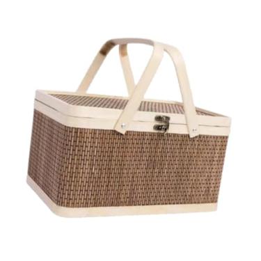 Imagem de Ｂｅｓｇａ Cesta tecida Cesta de Legumes de Frutas Cesta de Embalagem de Presente Portátil Cesta de Mercearia Cesta de Flores para Almoço Lanches Bolo de, Brown B
