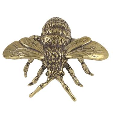 Imagem de Estatuetas em miniatura de modelo de abelha grande de latão, estátua de abelha de inseto de metal, escultura, bonsai, micro paisagem, decoração de mesa de areia