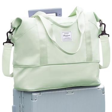 Imagem de Bolsa esportiva de viagem, bolsa esportiva para academia, bolsa de ombro para mulheres, B53-verde-menta, Large, Bolsa de viagem