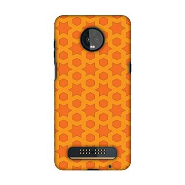 Imagem de AMZER Capa rígida de encaixe feita à mão com design slim fit para Motorola Moto Z3 Play - Flores geométricas 1 cor HD