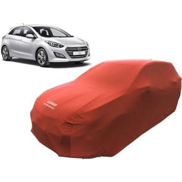 Imagem de Capa De Tecido Com Logo Hyundai I30 Melhor Durabilidade - Mz, Vermelha