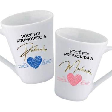 Imagem de Kit De 2 Canecas de Porcelana de 300ml Para Padrinho Madrinha Presente