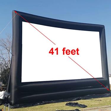 Imagem de kesegser Tela de Filme Inflável de 41 Pés/40 Pés Ao Ar Livre Exclui Sopradores - Projeção Frontal e Traseira - Tela de Projetor Comercial para Escolas, Igrejas, Grandes Festas, Teatro Drive-In(41 Pés