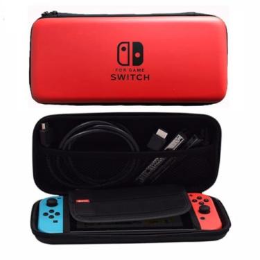 Imagem de Case Bag Rígida Bolsa de Transporte Estojo De Viagem Capa De Proteção Resistente Compatível com Console Switch (Vermelho)