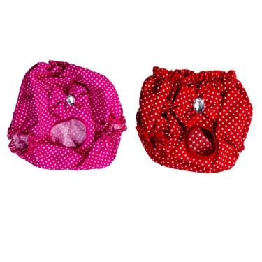 Imagem de Kit 2 Calcinhas Para Cachorro - Rosa E Vermelho  M