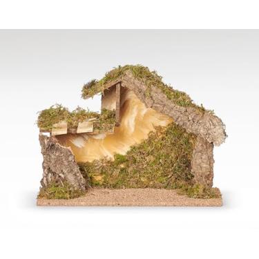 Imagem de Fontanini Estábulo para presépio italiano com LED de 28 cm H da Roman, decoração religiosa de Natal