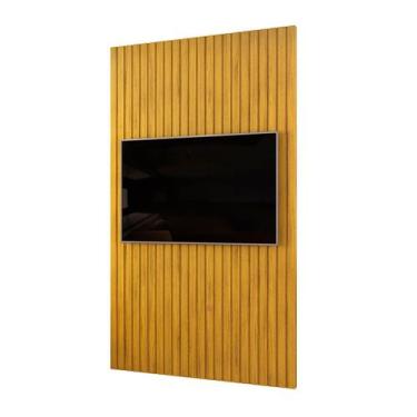 Imagem de Painel Ripado para TV até 60 Polegadas com Prateleira Trento 143 Cedro