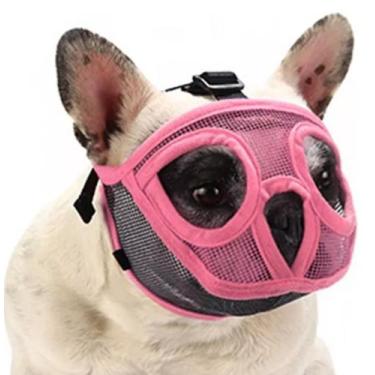 Imagem de Focinheira Cachorro Buldogue Regulável Respirável para Pug Bulldog Shi