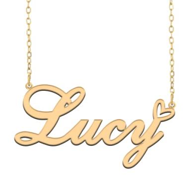 Imagem de A168A Colar de nome personalizado personalizado personalizado colar de nome banhado para mãe filha amizade feminino dia dos namorados aniversário de Natal ano novo, Metal, Sem pedras preciosas