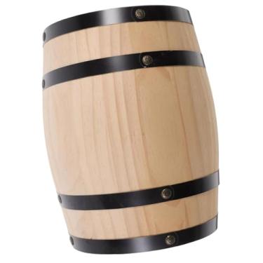 Imagem de Ｂｅｓｇａ Barril de vinho de barril de vinho de carvalho, dispensador de balde de uísque, grande capacidade, para casa de bebidas, Bege, S