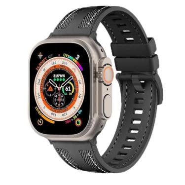 Imagem de FAGWIG Pulseira esportiva trançada de nylon de silicone compatível com Apple Watch séries 10, 9, 8, 7, 6, 5, 4, 3, 2 e 1, Ultra, 2 mulheres, para Apple Watch de 49 mm, 46 mm, 45 mm, 44 mm, 42 mm, 41