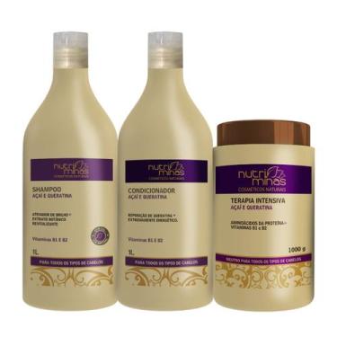 Imagem de Kit Terapia Intensiva Açaí e Queratina Nutriminas 3 Produtos