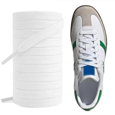 Imagem de UamGlsob Cadarços de sapato de algodão para tênis Adidas Samba OG/ADV/LT, cadarços de substituição de 5/40.6 cm para futebol, Branco, 39"/100cm